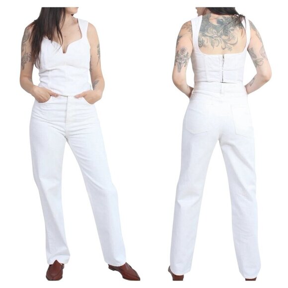 Mara Hoffman Georgina White High Rise Organic Cotton Jeans Size 8 NWT
